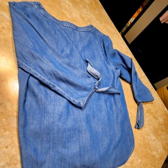 𝅺Michael, Michael Kors, Blue Denim Blouse - Sx - Picture 1 of 9